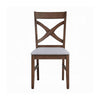 Feri Side Dining Chair Set of 2 | Gray Foam Cushion | Farmhouse Brown BM333104