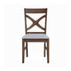 Feri Side Dining Chair Set of 2 | Gray Foam Cushion | Farmhouse Brown BM333104