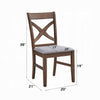Feri Side Dining Chair Set of 2 | Gray Foam Cushion | Farmhouse Brown BM333104