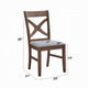 Feri Side Dining Chair Set of 2 | Gray Foam Cushion | Farmhouse Brown BM333104