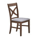 Feri Side Dining Chair Set of 2 | Gray Foam Cushion | Farmhouse Brown