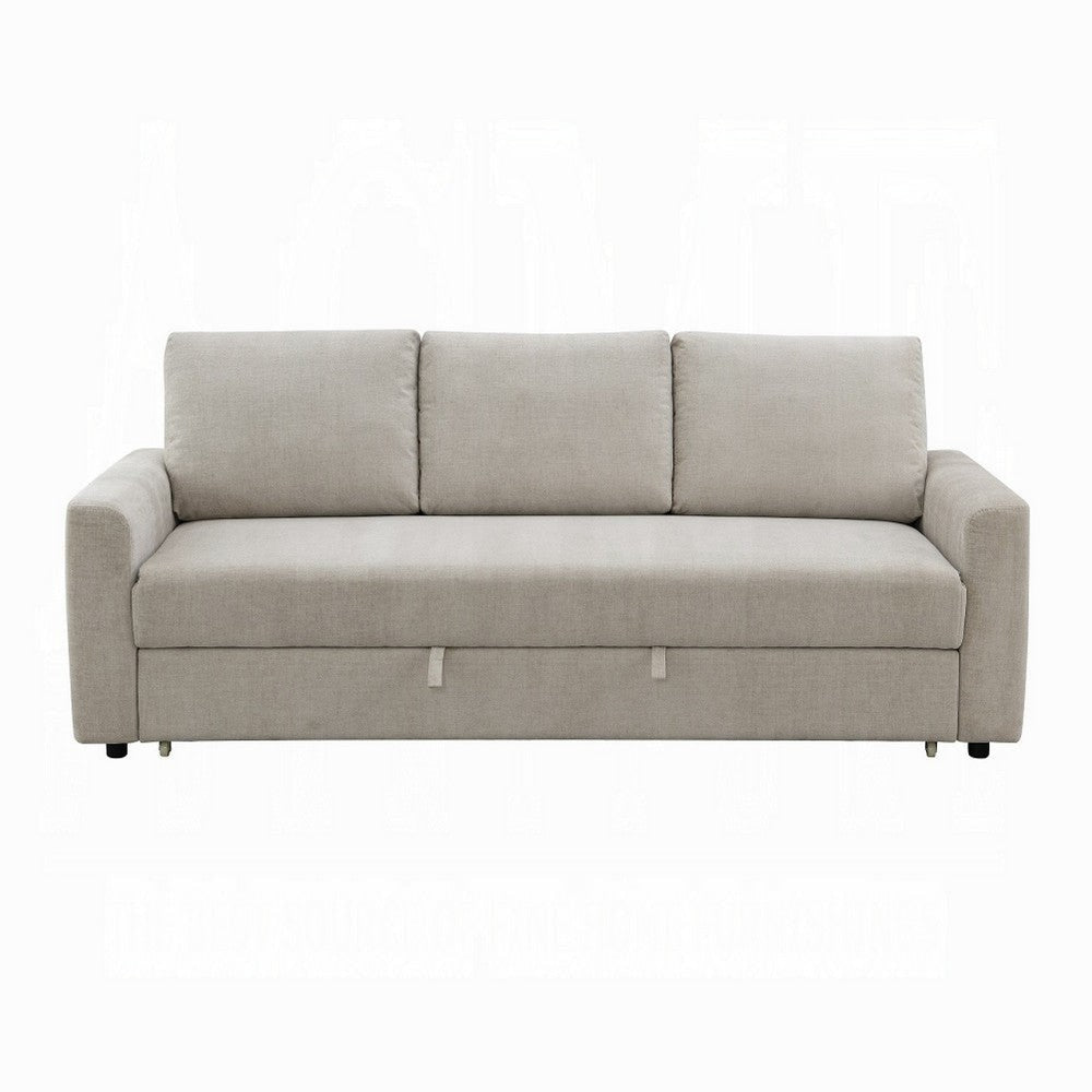 Eira Sofa with Fold Out Sleeper Full Size Bed | Beige Linen | 89’’ BM333106