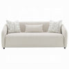 Tiena Sofa | 3 Accent Throw Pillows | Modern Warm Beige Linen | 84’’