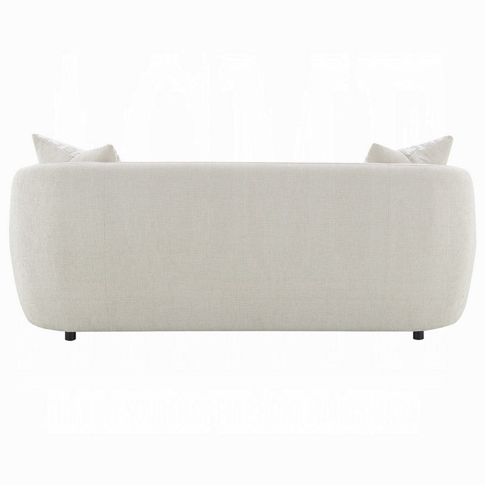 Tiena Sofa | 3 Accent Throw Pillows | Modern Warm Beige Linen | 84’’