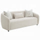 Tiena Sofa | 3 Accent Throw Pillows | Modern Warm Beige Linen | 84"