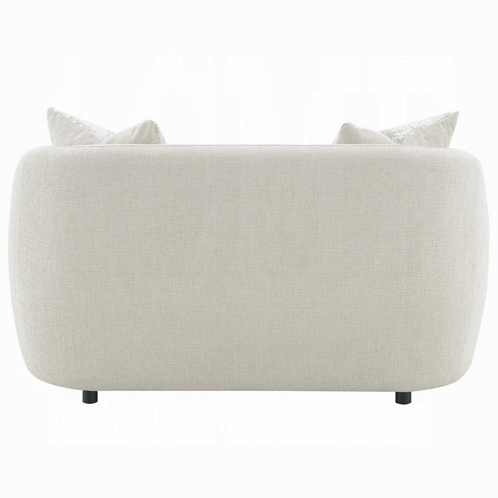 Tiena Loveseat | 2 Accent Throw Pillows | Modern Beige Linen | 67’’ BM333108