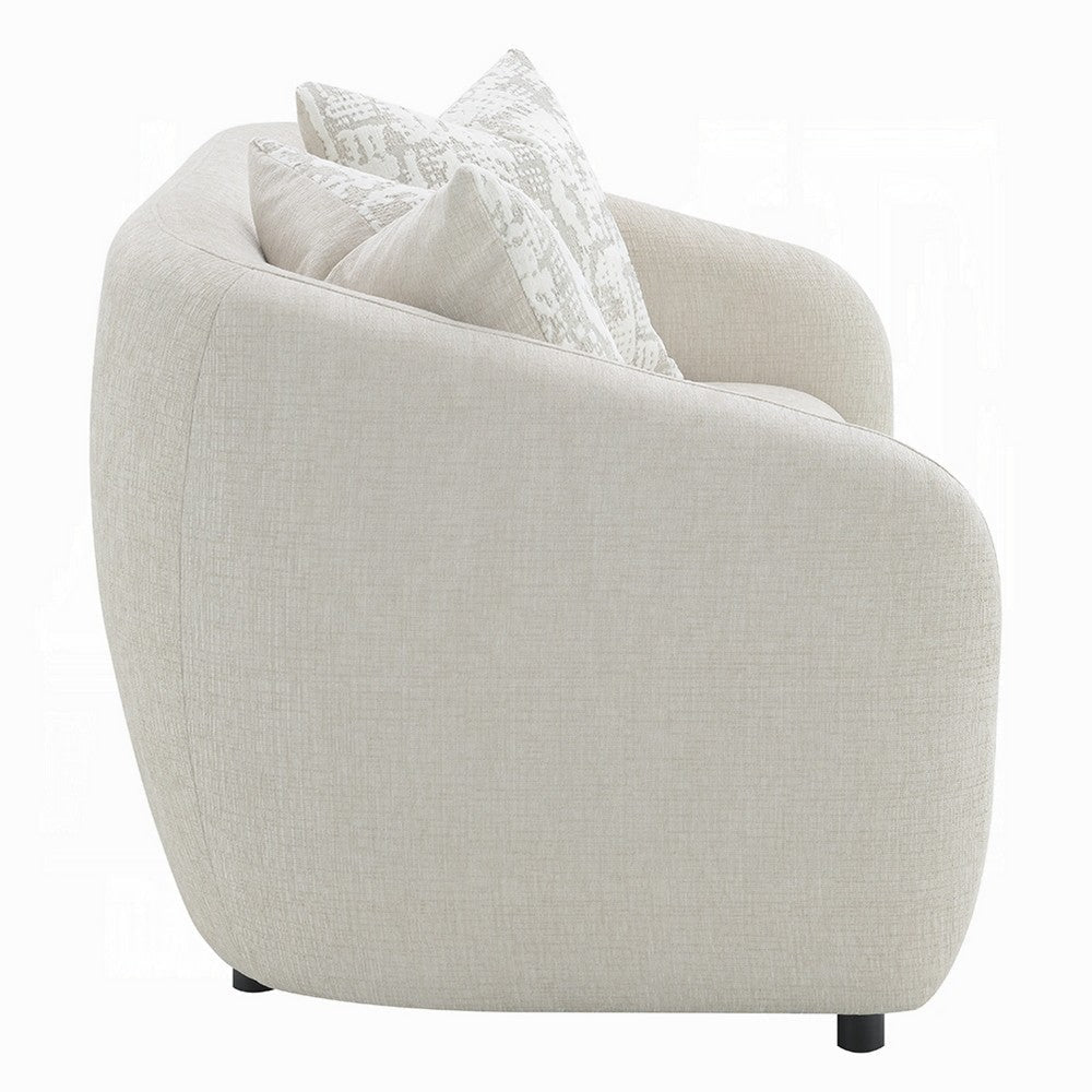 Tiena Loveseat | 2 Accent Throw Pillows | Modern Beige Linen | 67’’ BM333108