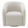 Tiena Swivel Accent Chair | Modern Rounded Back | Warm Beige Linen BM333109