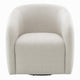 Tiena Swivel Accent Chair | Modern Rounded Back | Warm Beige Linen BM333109