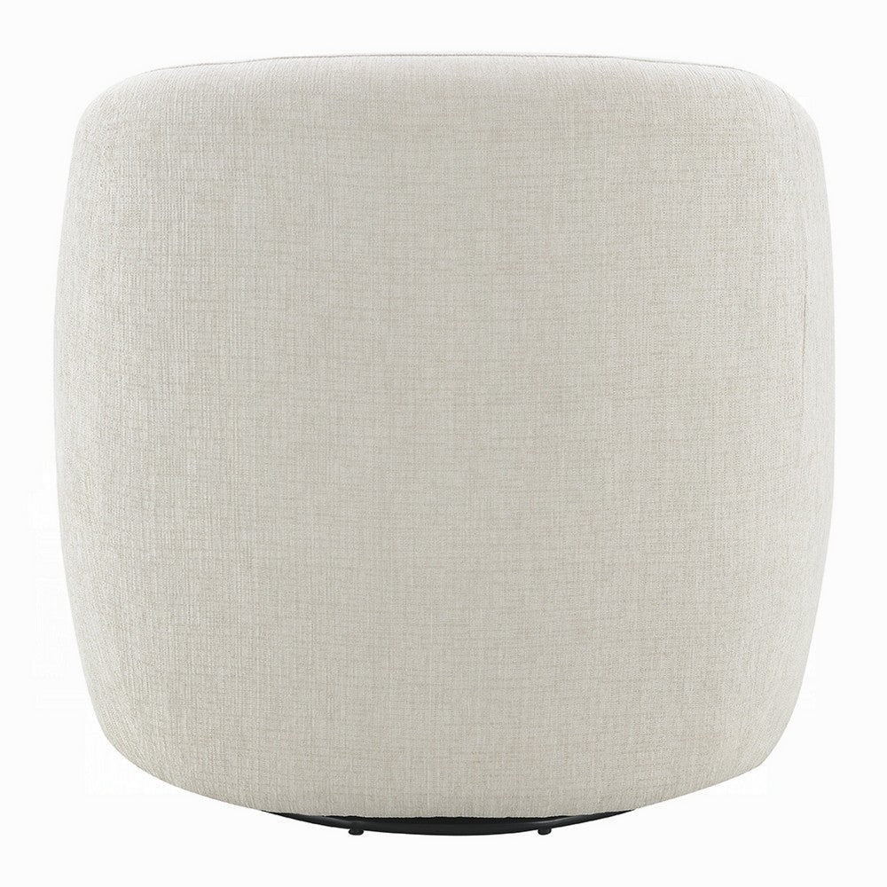 Tiena Swivel Accent Chair | Modern Rounded Back | Warm Beige Linen BM333109