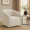 Tiena Swivel Accent Chair | Modern Rounded Back | Warm Beige Linen