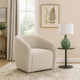 Tiena Swivel Accent Chair | Modern Rounded Back | Warm Beige Linen