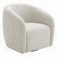 Tiena Swivel Accent Chair | Modern Rounded Back | Warm Beige Linen