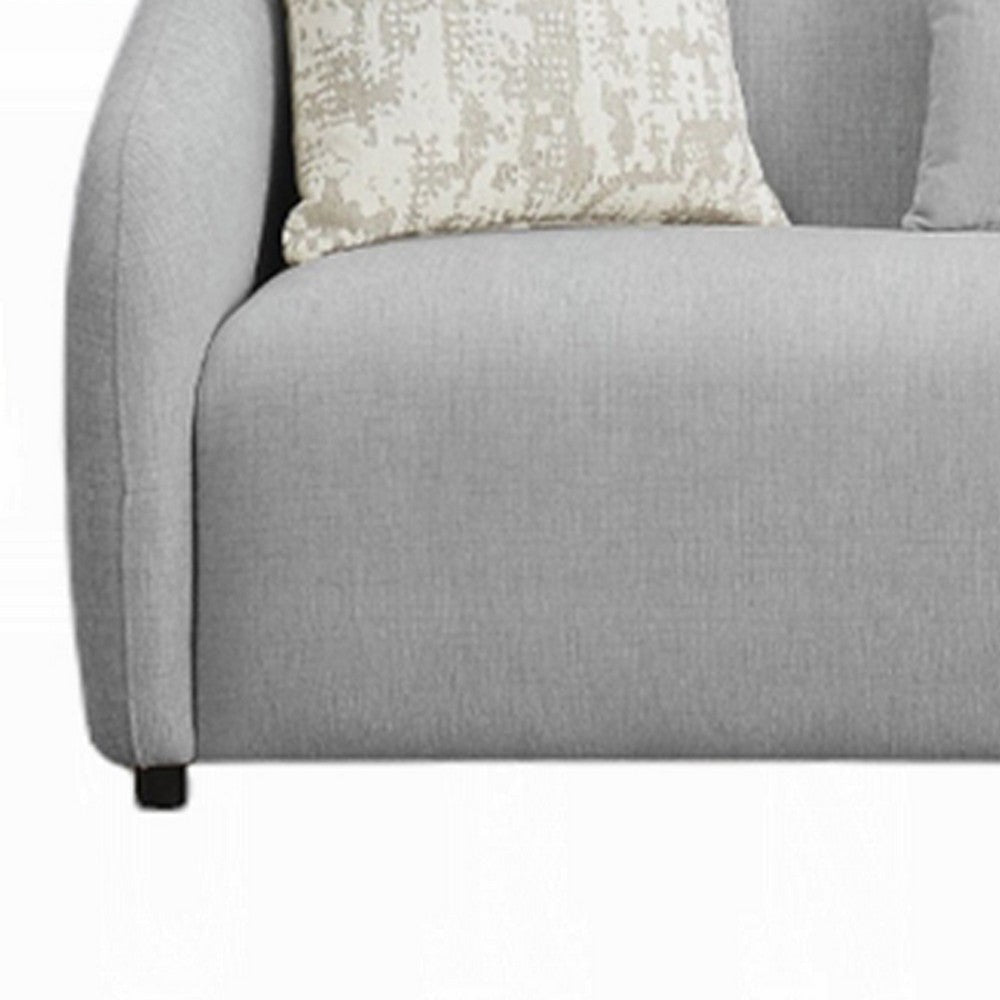 Tiena Sofa | 3 Accent Throw Pillows | Modern Light Gray Linen | 84’’ BM333110