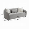 Tiena Sofa | 3 Accent Throw Pillows | Modern Light Gray Linen | 84’’ BM333110