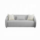Tiena Sofa | 3 Accent Throw Pillows | Modern Light Gray Linen | 84"