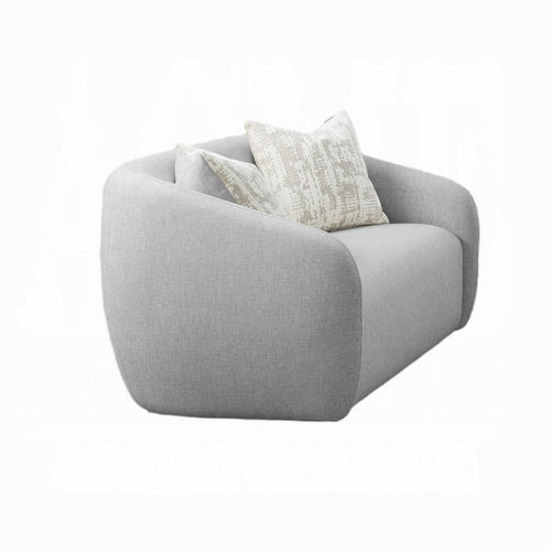 Tiena Loveseat | 2 Accent Throw Pillows | Modern Gray Linen | 67"