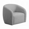 Tiena Swivel Accent Chair | Modern Rounded Back | Light Gray Linen