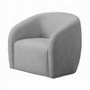 Tiena Swivel Accent Chair | Modern Rounded Back | Light Gray Linen BM333112