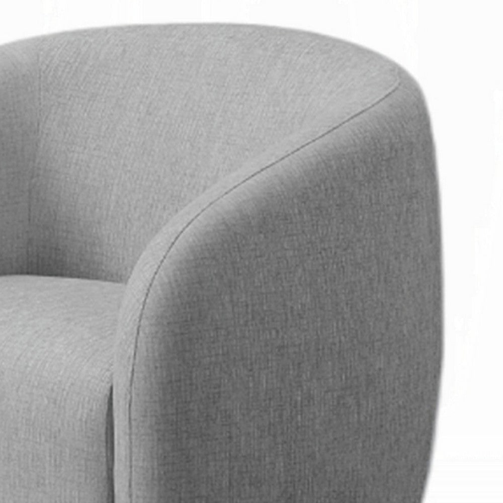 Tiena Swivel Accent Chair | Modern Rounded Back | Light Gray Linen BM333112