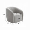 Tiena Swivel Accent Chair | Modern Rounded Back | Light Gray Linen BM333112