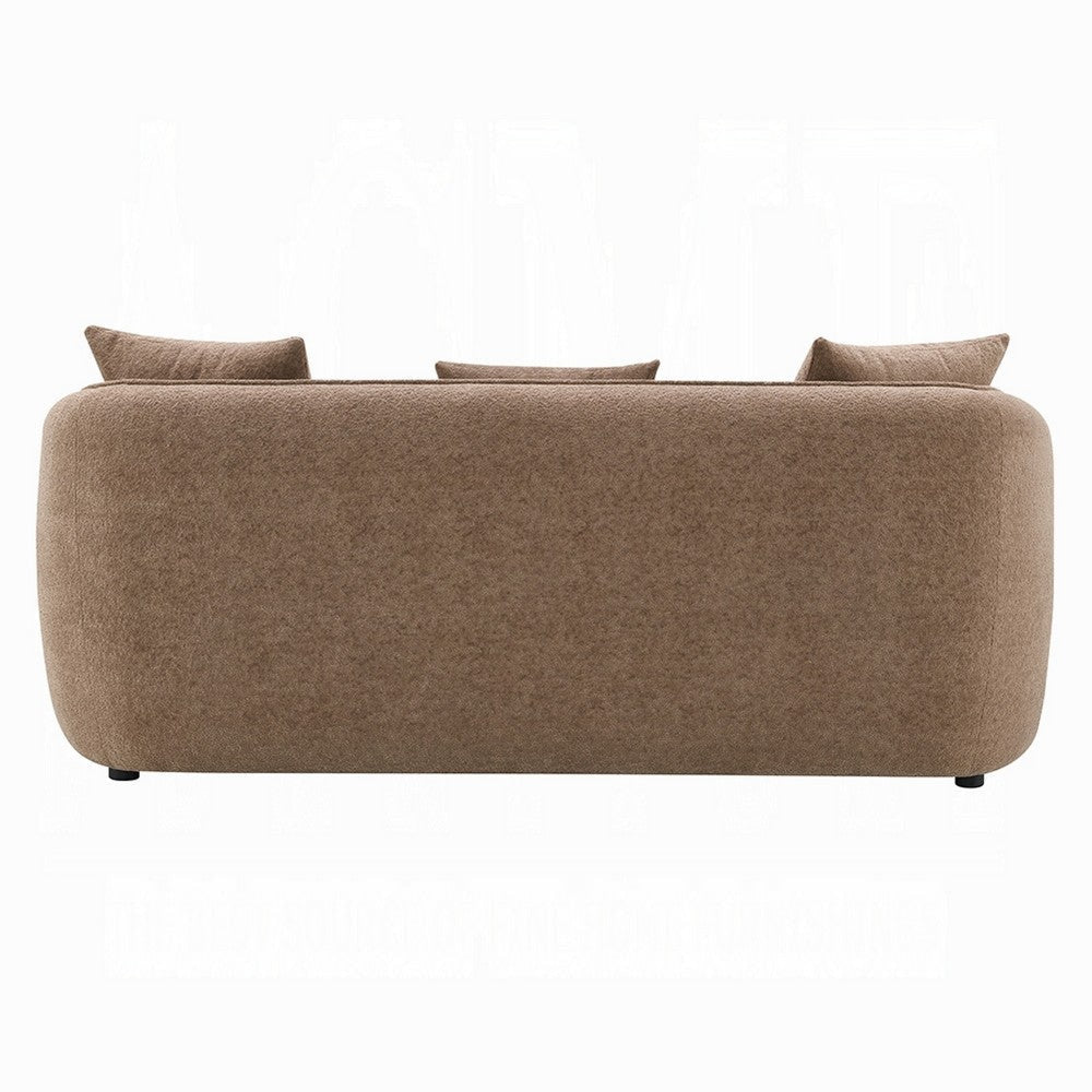 Keina Sofa | 3 Accent Pillows | Modern Soft Brown Chenille | 79’’ BM333113