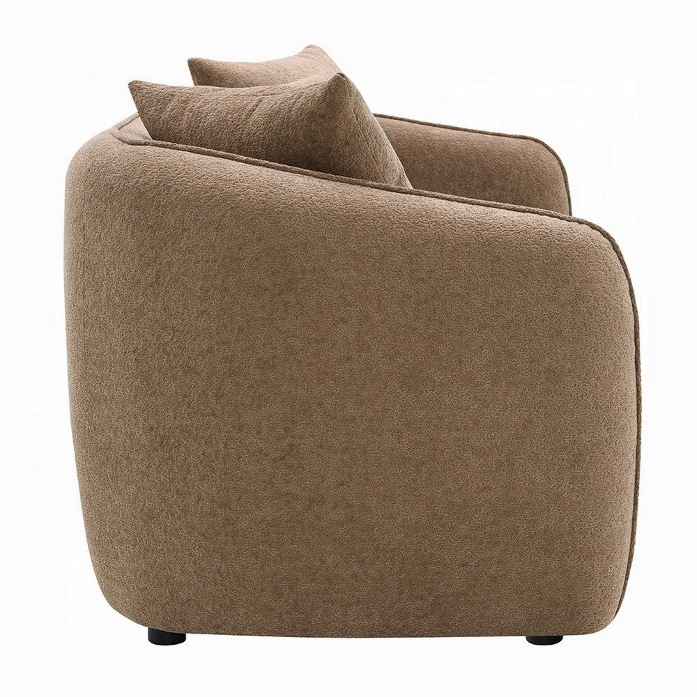 Keina Sofa | 3 Accent Pillows | Modern Soft Brown Chenille | 79’’ BM333113