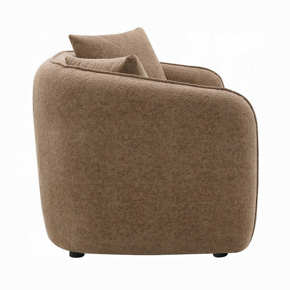 Keina Loveseat | 2 Accent Pillows | Modern Soft Brown Chenille | 57’’ BM333114