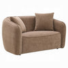 Keina Loveseat | 2 Accent Pillows | Modern Soft Brown Chenille | 57"