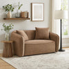Keina Loveseat | 2 Accent Pillows | Modern Soft Brown Chenille | 57"