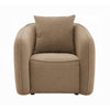 Keina Accent Chair | Modern Rounded | Brown Chenille | 1 Back Pillow