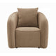 Keina Accent Chair | Modern Rounded | Brown Chenille | 1 Back Pillow