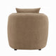 Keina Accent Chair | Modern Rounded | Brown Chenille | 1 Back Pillow