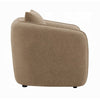 Keina Accent Chair | Modern Rounded | Brown Chenille | 1 Back Pillow