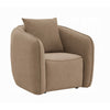 Keina Accent Chair | Modern Rounded | Brown Chenille | 1 Back Pillow
