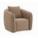 Keina Accent Chair | Modern Rounded | Brown Chenille | 1 Back Pillow