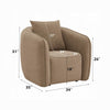Keina Accent Chair | Modern Rounded | Brown Chenille | 1 Back Pillow
