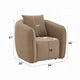 Keina Accent Chair | Modern Rounded | Brown Chenille | 1 Back Pillow