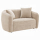 Keina Loveseat | 2 Accent Pillows | Rounded Back | Beige Chenille 57"