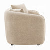 Keina Loveseat | 2 Accent Pillows | Rounded Back | Beige Chenille 57"