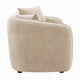 Keina Loveseat | 2 Accent Pillows | Rounded Back | Beige Chenille 57"