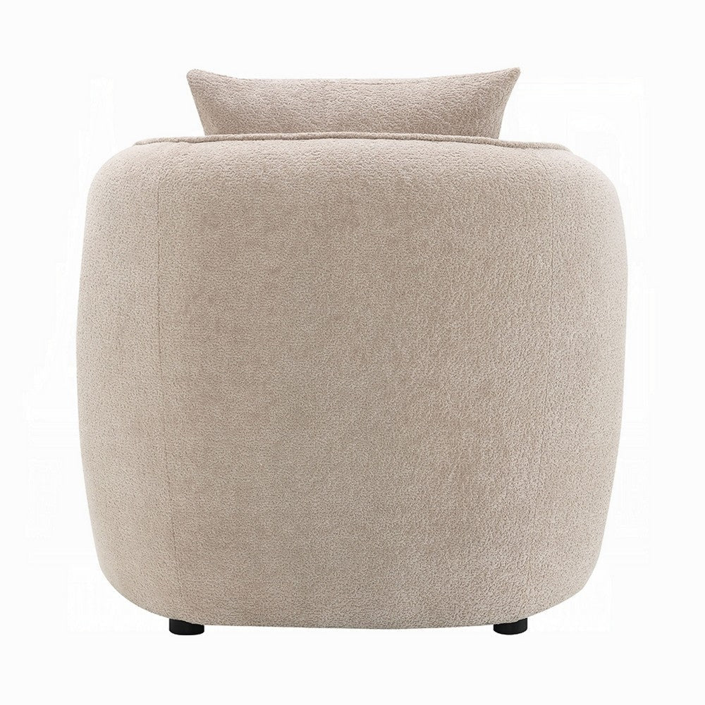 Keina Accent Armchair | Modern Beige Chenille | 1 Plush Back Pillow BM333118