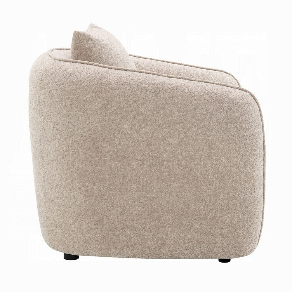 Keina Accent Armchair | Modern Beige Chenille | 1 Plush Back Pillow BM333118