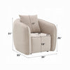 Keina Accent Armchair | Modern Beige Chenille | 1 Plush Back Pillow BM333118