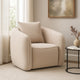 Keina Accent Armchair | Modern Beige Chenille | 1 Plush Back Pillow