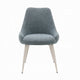 Aela Side Dining Chair Set of 2 | Light Blue Boucle | Bone White Metal BM333119