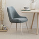 Aela Side Dining Chair Set of 2 | Light Blue Boucle | Bone White Metal