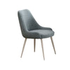 Aela Side Dining Chair Set of 2 | Light Blue Boucle | Bone White Metal