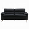 Bernie Sofa | Sleek Black Top Grain Leather | Bronze Metal | 83’’ BM333120