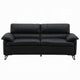 Bernie Sofa | Sleek Black Top Grain Leather | Bronze Metal | 83’’ BM333120